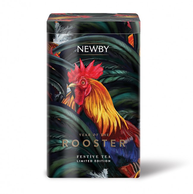 Illustration : year of the rooster tea caddy